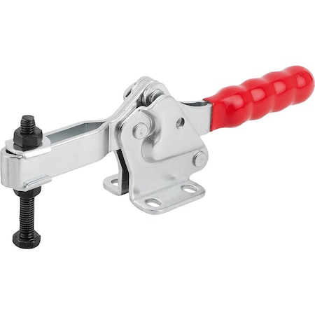Kipp Toggle Clamp, Horizontal Foot, Standard, F2=3400, Adjustable Clamping Spind M08X60, Steel Electro K1241.03400